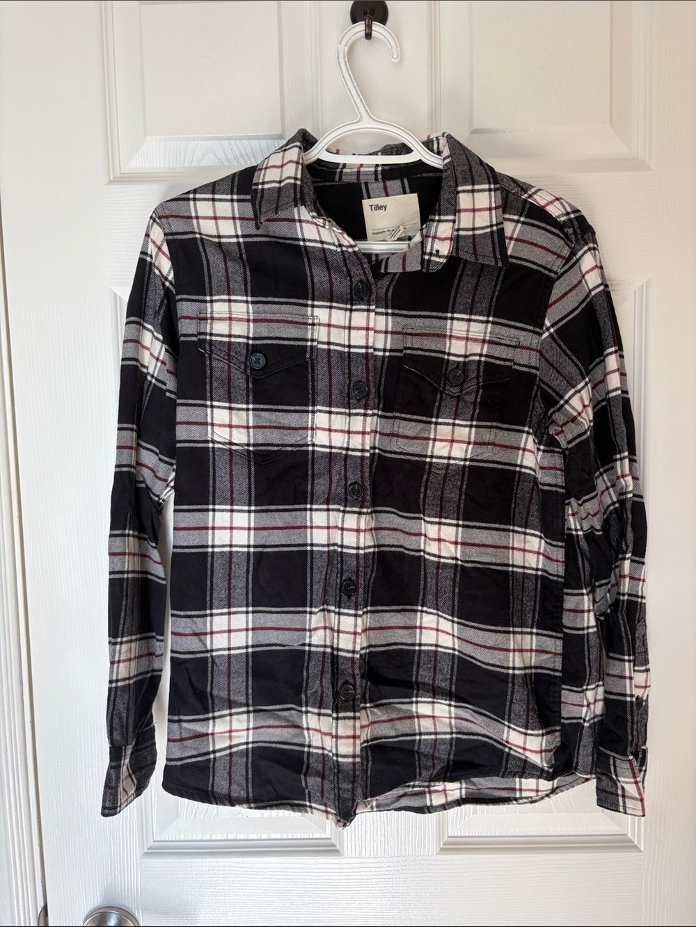 Tilley Black & White Plaid Button-Down Shirt
